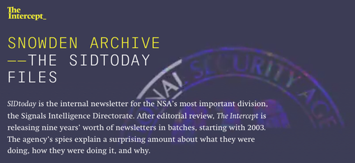 20160516 Snowden Archive โโThe SidToday Files