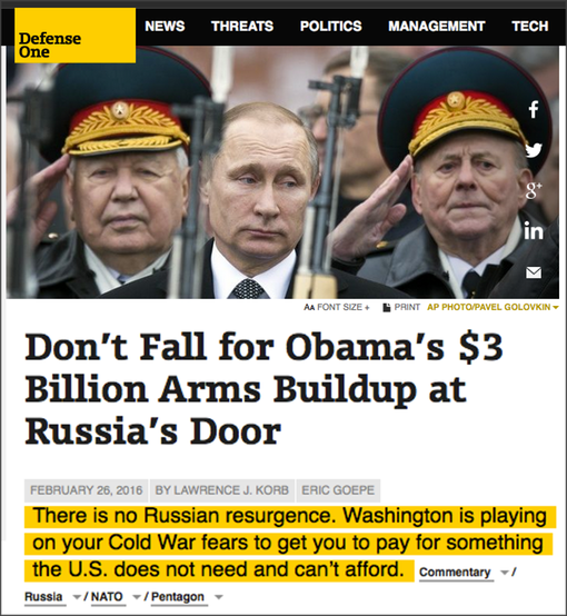 _Pic 1. 20160226 Donโt Fall for Obamaโs $3 Billion Arms Buildup at Russiaโs Door,โ Defense One