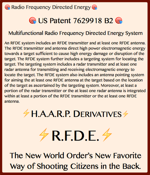 TITLE- R.F.D.E. Radio Frequency Directed Energy